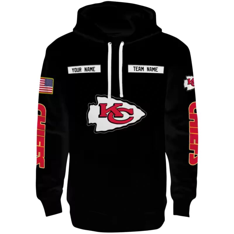 Custom Kansas City Chiefs Punisher Skull Black Hoodie Best Selling.jpg