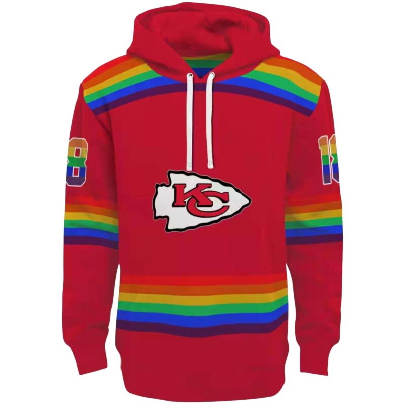 Custom Kansas City Chiefs Rainbow Stripes Red Hoodie Best Selling.jpg