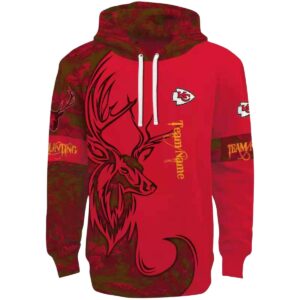 customized kansas city chiefs deer silhouette red hoodie best selling.jpg
