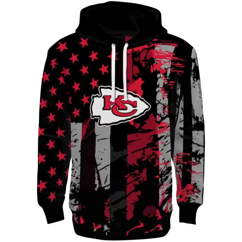 Customized Kansas City Chiefs Distressed Flag Red Black Hoodie Best Selling.jpg