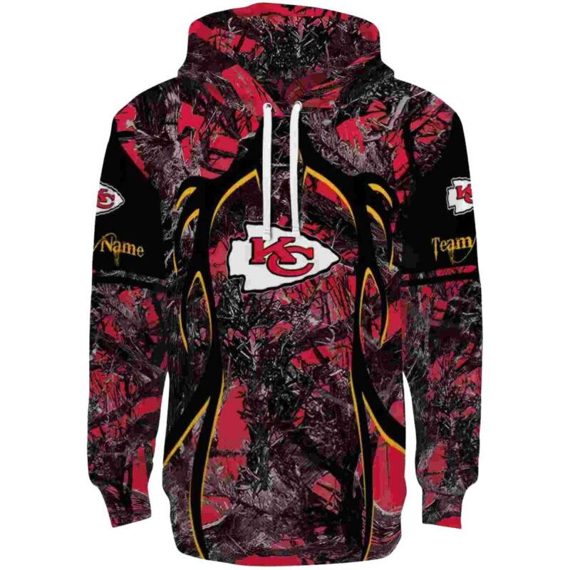 Customized Kansas City Chiefs Hunting Theme Red Black Hoodie Best Selling.jpg