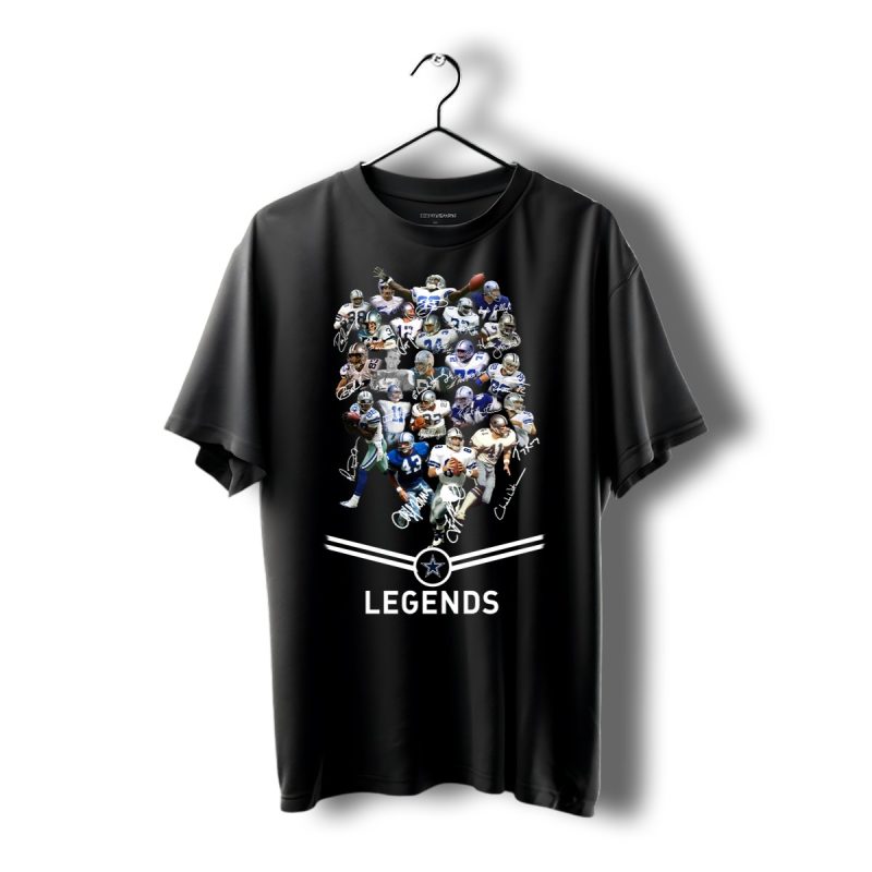 Dallas Cowboys Legends Member Signatures T Shirt T Shirt 1