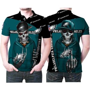 Philadelphia Eagles Hip Hop Skull AOP T-Shirt