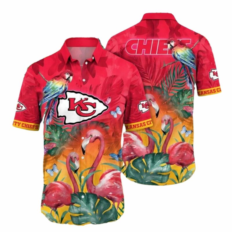 Flamingo And Flower Kansas City Chiefs Hawaiian Shirt