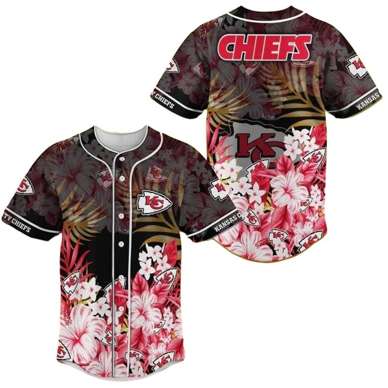 Hibiscus Flower Kansas City Chiefs Baseball Jersey