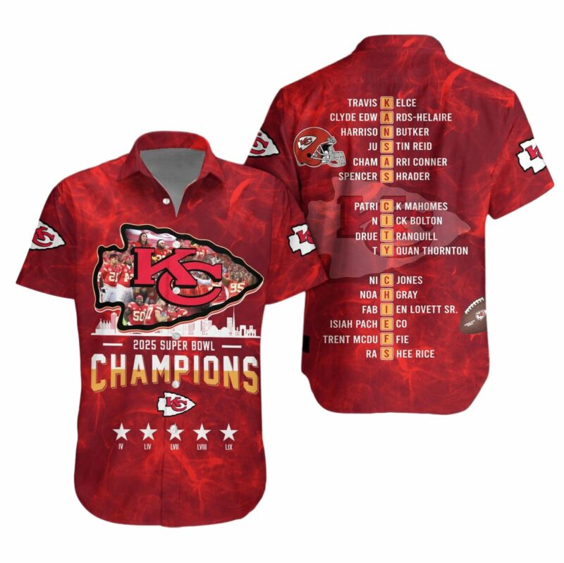 Kansas City Chiefs 2025 Super Bowl Lix Champions Hawaian Shirt 1536X1536 1