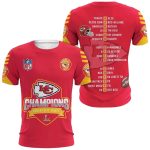 Kansas City Chiefs 2025 Super Bowl Lix Champions Red Yellow Aop Shirt