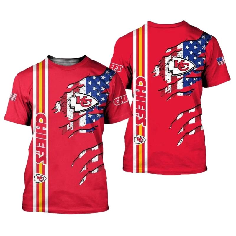 Kansas City Chiefs American Flag Limited Edition Unisex T Shirts New0217106 82L5G