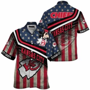 Kansas City Chiefs American Pride Mickey Graphic Hawaiian Shirt - Unisex
