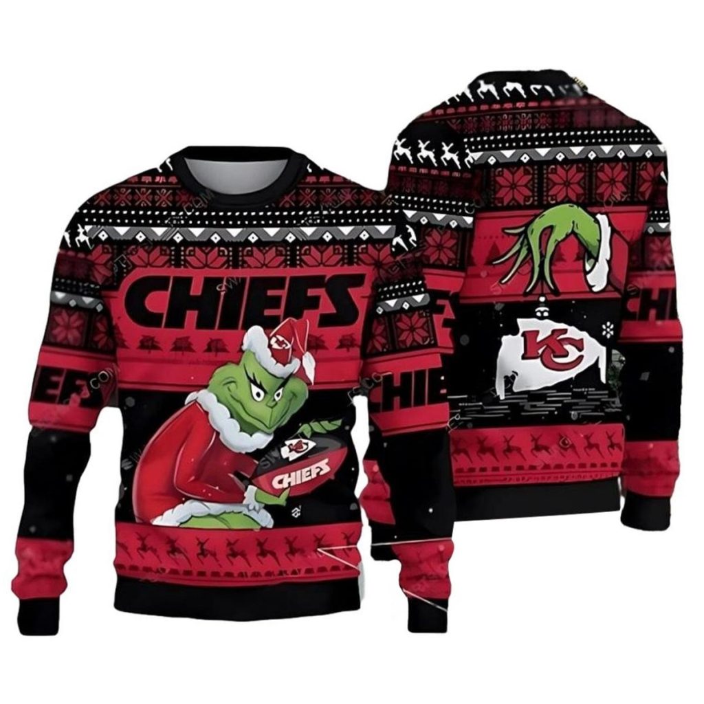 Kansas City Chiefs And Grinch Ugly Christmas Sweater