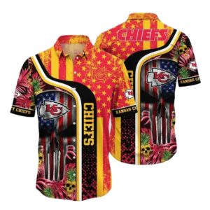 Kansas City Chiefs Skull Graphic Hawaiian Shirt – Unisex Aloha Tee