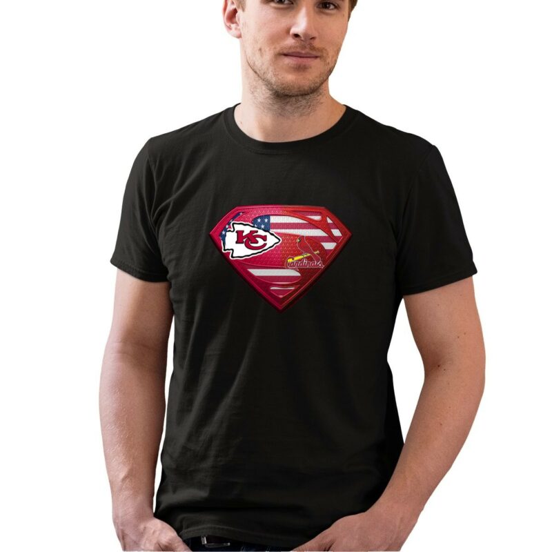 Kansas City Chiefs And St Louis Cardinals Superman American Flag Layer Simpson 0 T Shirt.jpg