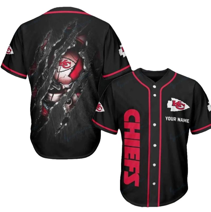 Kansas City Chiefs Battle Armor Custom Baseball Jersey