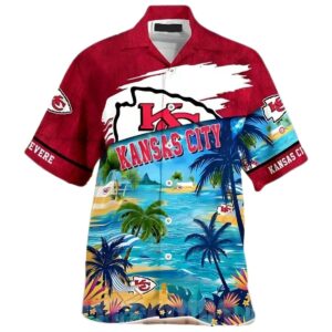 Kansas City Chiefs Graphic Hawaiian Shirt – Unisex Aloha Beach Tee
