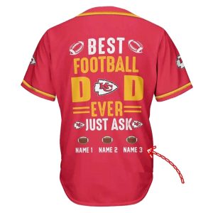 Personalized Kansas City Chiefs Best Dad Ever Baseball Jersey