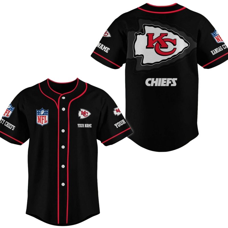 Kansas City Chiefs Blackout Custom Baseball Jersey 1536X1536 1