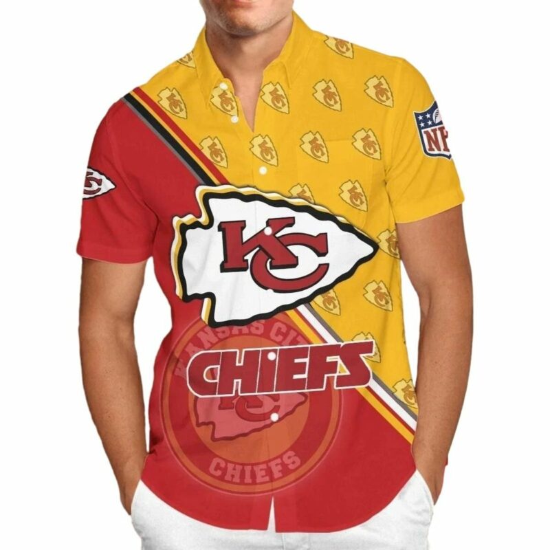 Kansas City Chiefs Bold Shield Hawaiian Shirt