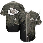 Personalized Kansas City Chiefs Logo Camo Baseball Jersey