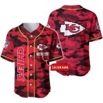 Personalized Kansas City Chiefs Camo Night Baseball Jersey