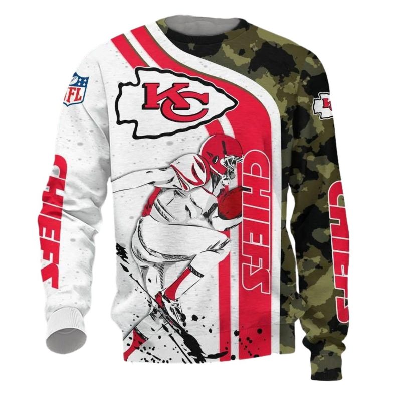 Kansas City Chiefs Camouflage Player 3D Sweatshirt