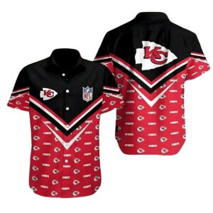 Kansas City Chiefs Chevron Pride Unisex Black & Red Hawaiian Shirt