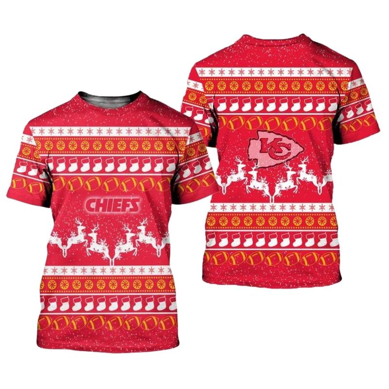 Kansas City Chiefs Christmas Pattern Limited Edition Unisex T Shirts Nla0384106 Iv0Kr