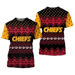 Kansas City Chiefs Christmas Black Pattern Aop Shirt