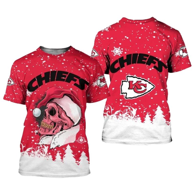 Kansas City Chiefs Christmas Skull Limited Edition Unisex T Shirts Nla0327106 1Wap3