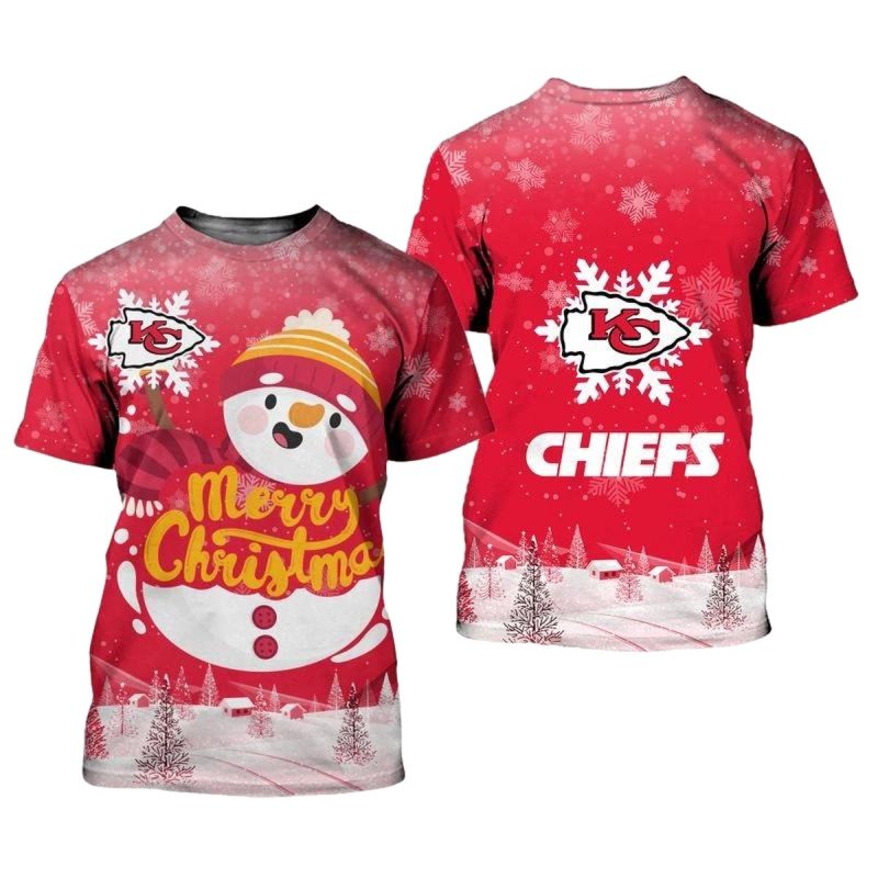 Kansas City Chiefs Christmas Snowman Limited Edition Unisex T Shirts Nla0363106 Dabem