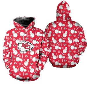 kansas city chiefs christmas snowman patterns hoodie zip hoodie fleece hoodie new061810 ydh07.jpg