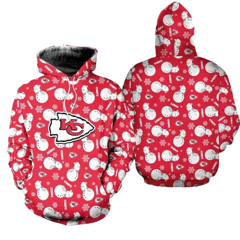 Kansas City Chiefs Christmas Snowman Patterns Hoodie Zip Hoodie Fleece Hoodie New061810 Ydh07.Jpg