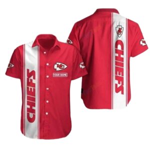 Personalized Kansas City Chiefs Red & White Stripe Hawaiian Shirt – Unisex Graphic Tee