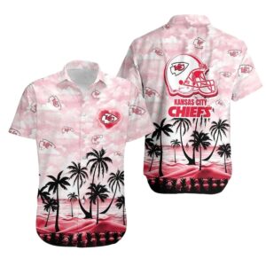 Kansas City Chiefs Graphic Hawaiian Shirt with Coconut Palms – Unisex Aloha Tee
