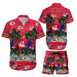 Kansas City Chiefs Graphic Printed Unisex Coconut Tree Parrot Hawaiian Shirt