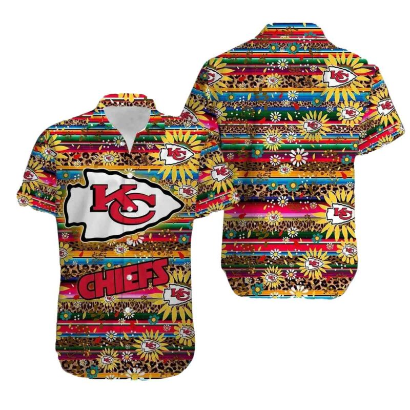 Kansas City Chiefs Colorful Flower Palm Leaf Hawaiian Shirt