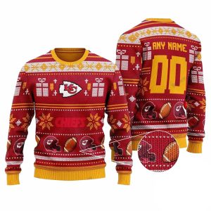 Personalized Kansas City Chiefs Logo Red Ugly Sweater