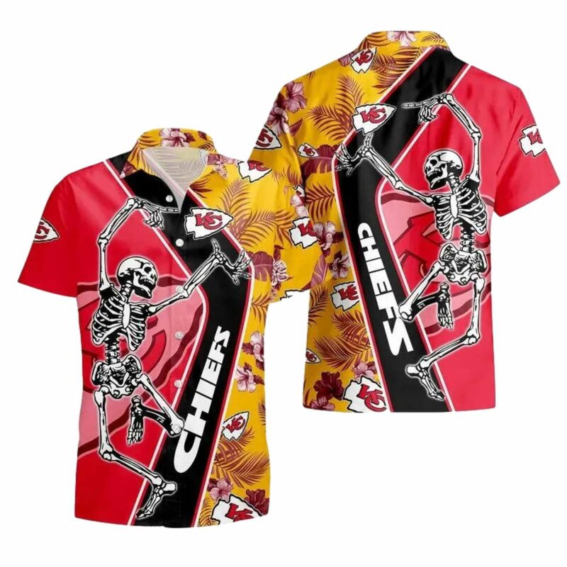 Kansas City Chiefs Dancing Skull Hawaii Shirt And Shorts Summer New0420105073179 N6Sip