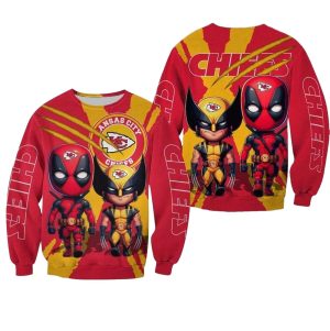 Kansas City Chiefs Deadpool And Wolverines Friend AOP Sweatshirt