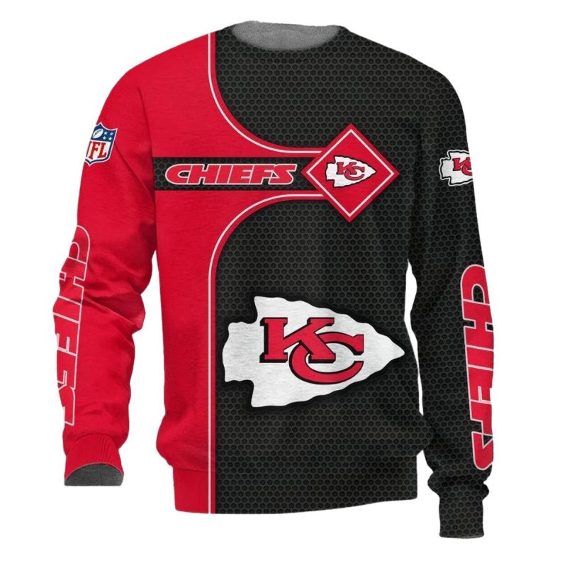 Kansas City Chiefs Diamond Grid 3D Sweatshirt