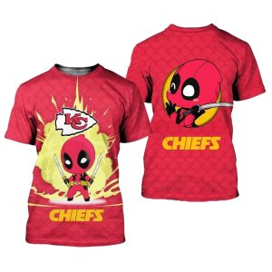 Kansas City Chiefs Deadpool Red AOP Shirt