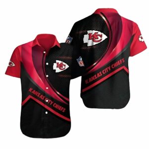 Kansas City Chiefs Graphic Printed Black & Red Hawaiian Shirt - Unisex