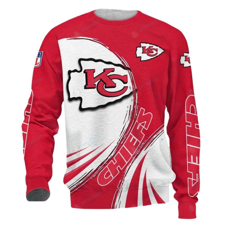 Kansas City Chiefs Dynamic Wave 3D Sweatshirt