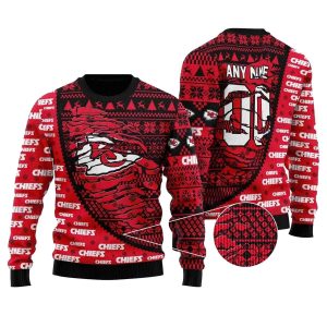 Personalized Kansas City Chiefs Fierce Fan Spirit Ugly Sweater