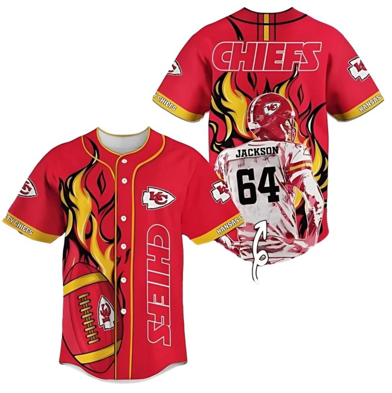 Kansas City Chiefs Fiery Passion Custom Baseball Jersey
