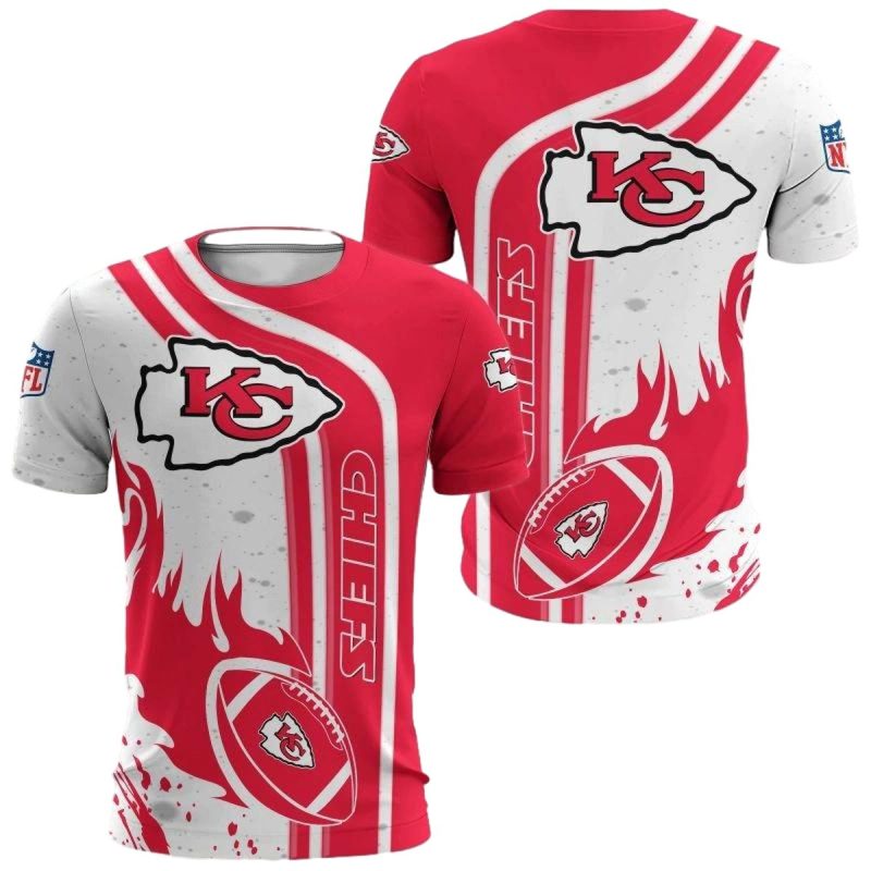Kansas City Chiefs Flaming Football 3D Shirt