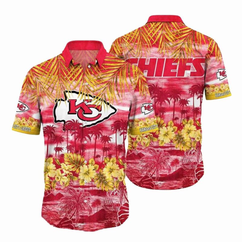 Kansas City Chiefs Floral All Over Print Hawaiian Shirt