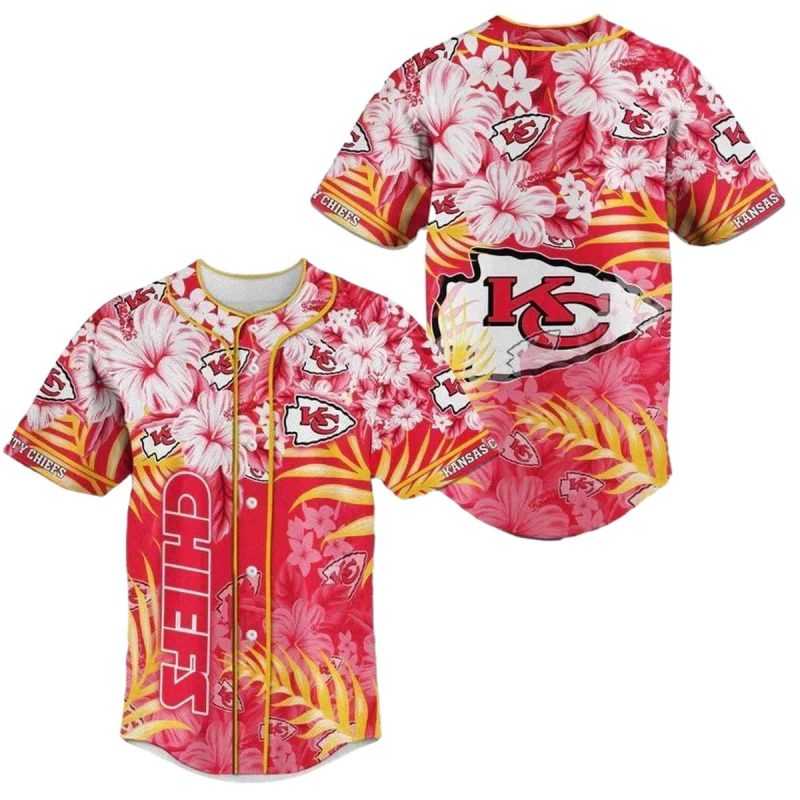 Kansas City Chiefs Floral Baseball Jersey