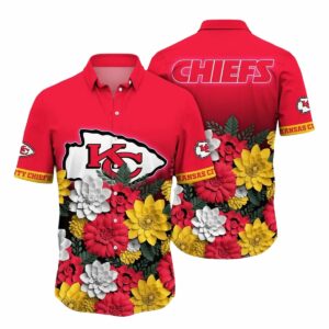 Kansas City Chiefs Floral Graphic Hawaiian Shirt – Unisex Aloha Tee