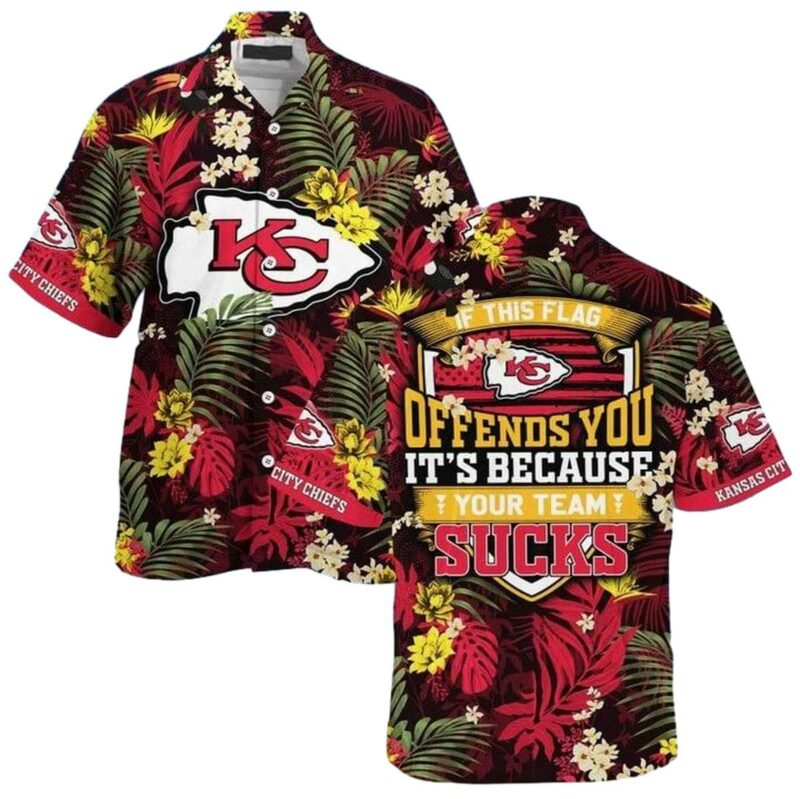 Kansas City Chiefs Floral Fan Pride Hawaiian Shirt