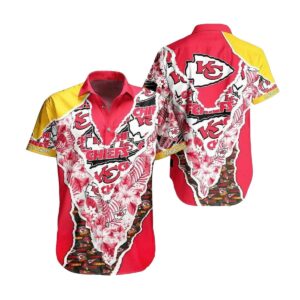 Kansas City Chiefs Floral Graphic Hawaiian Shirt – Unisex Aloha Tee